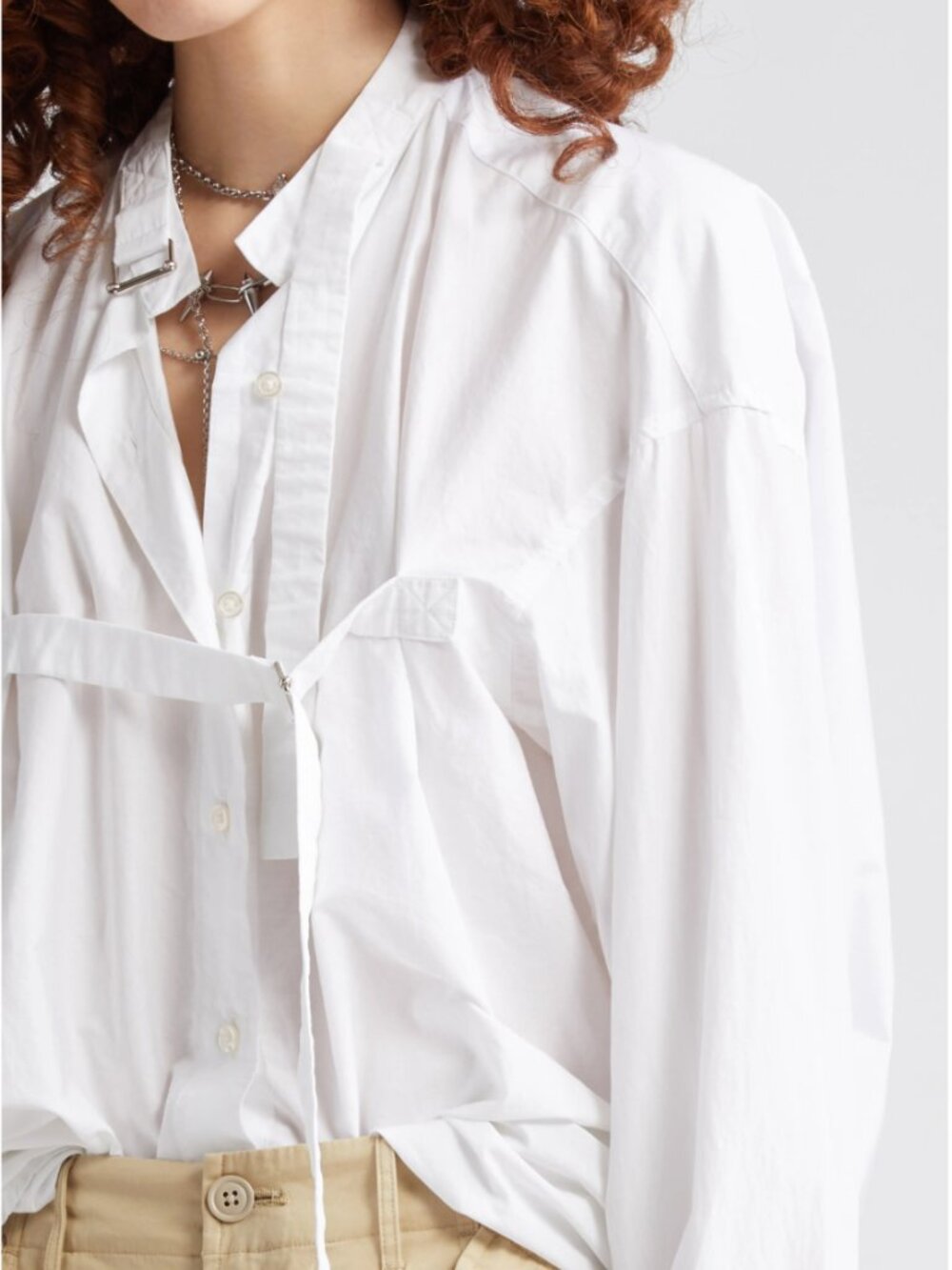 R13 Seamless Button-Up Shirt With Buckled Straps - Picture 5 of 7